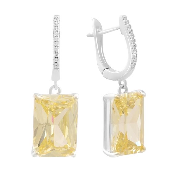 Silver Earrings with Fianites