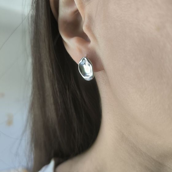 Silver earrings without stones
