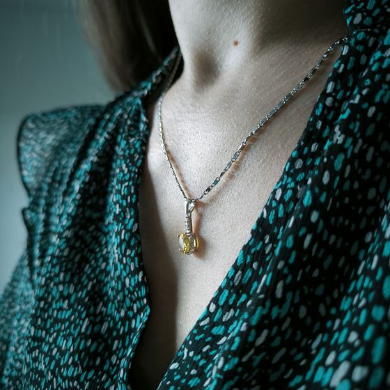 Silver Pendant with Citrine (nano)