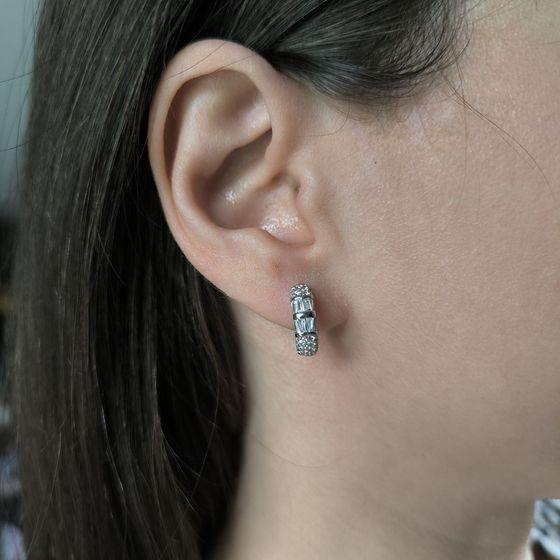 Silver Earrings with Fianites