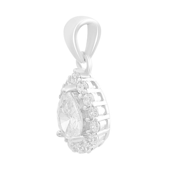 Silver pendant with cubic zirconia