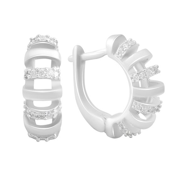 Silver Earrings with Fianites
