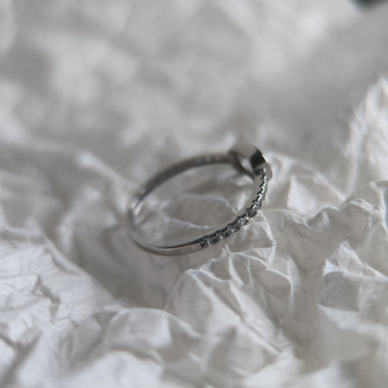 Silver ring with cubic zirconia