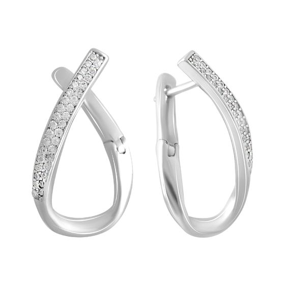 Silver Earrings with Fianites