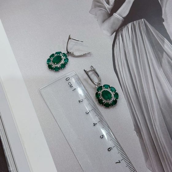 Срібні сережки з агатом 5.882ct