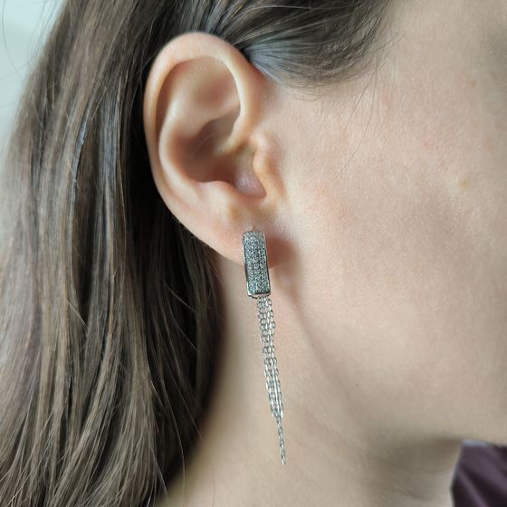 Silver Earrings with Fianites