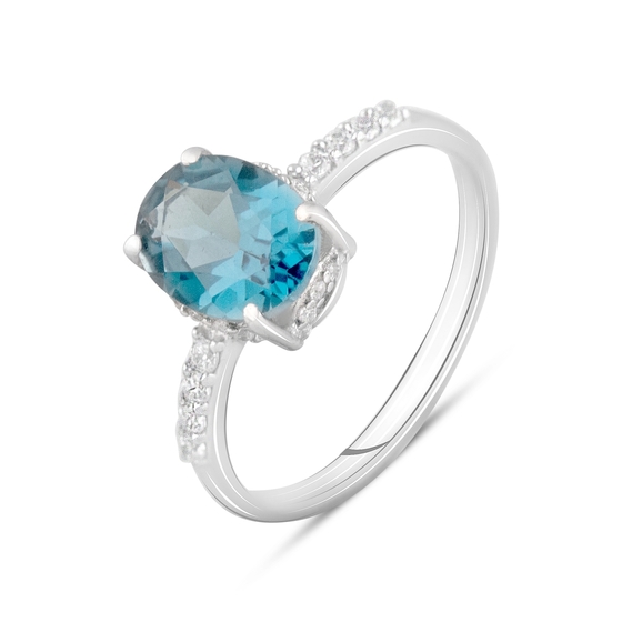 Silver Ring with a 2.45-carat London Blue Topaz