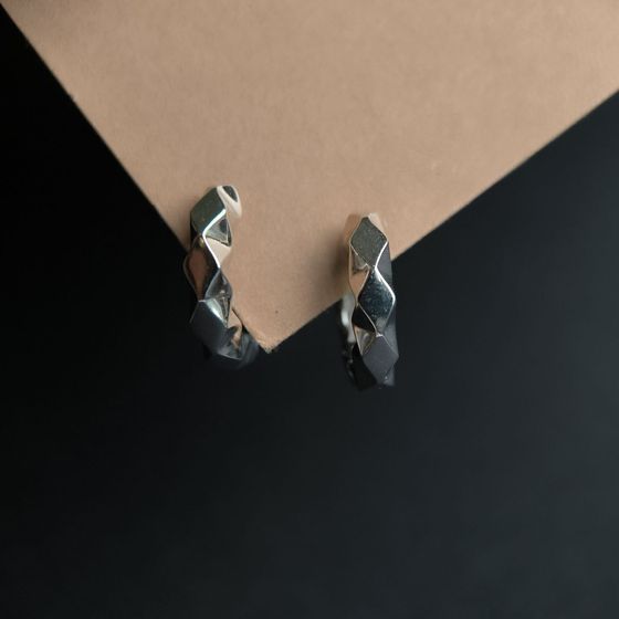 Silver earrings without stones