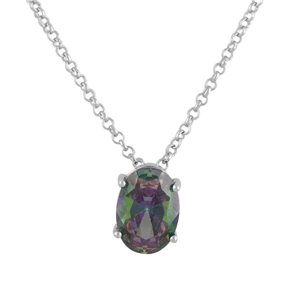 Silver necklace with mystic topaz 9.78ct