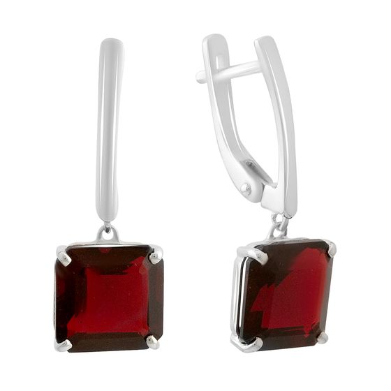 Silver earrings with a 7.825ct nano garnet