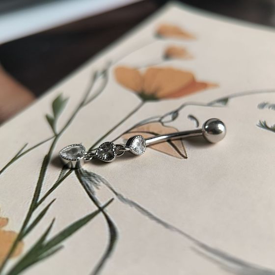 Silver piercing with phianites