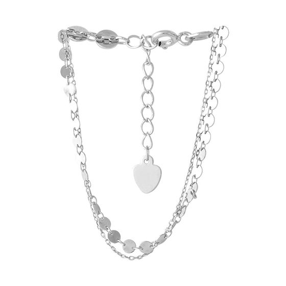 Silver leg bracelet without stones