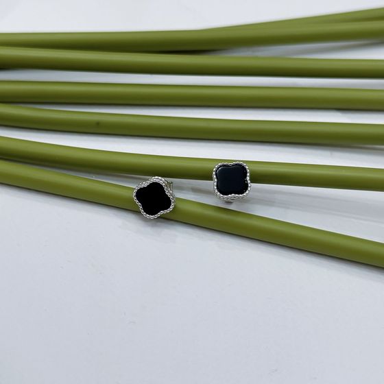 Silver earrings with onyx