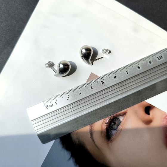 Silver earrings without stones