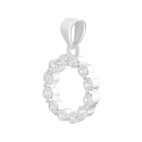 Silver pendant with cubic zirconia