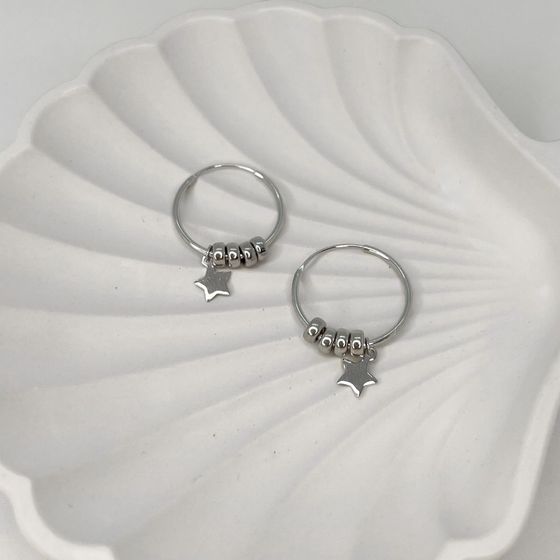 Silver earrings without stones