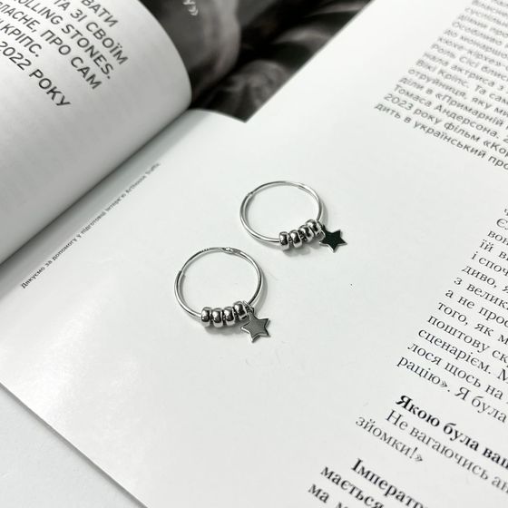 Silver earrings without stones