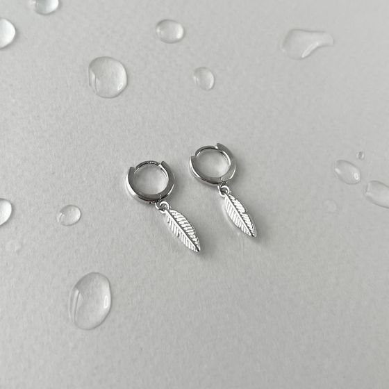 Silver earrings without stones