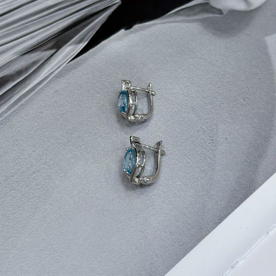 Срібні сережки з топазом 2,99 карата