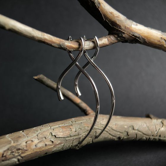 Silver earrings without stones