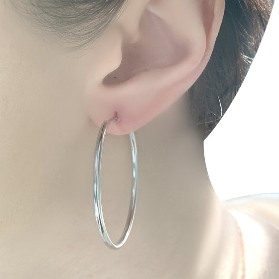 Silver earrings without stones