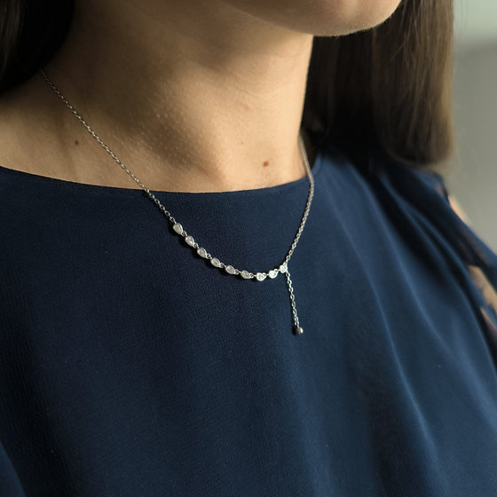 Silver necklace with cubic zirconia