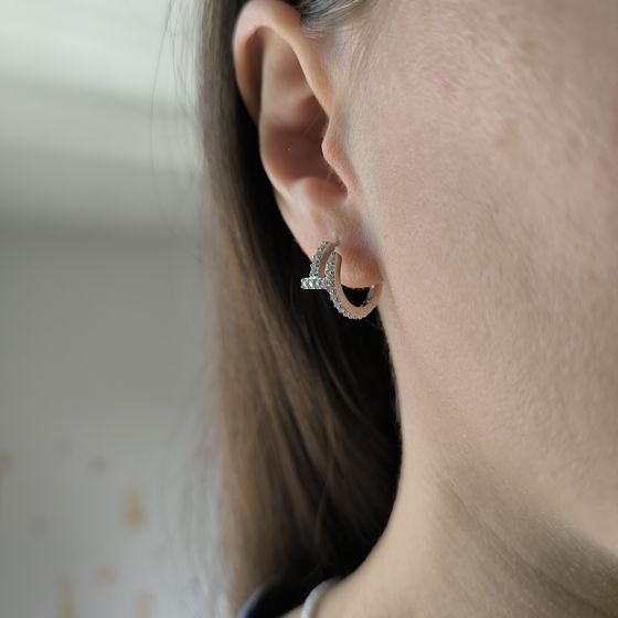 Silver Earrings with Fianites