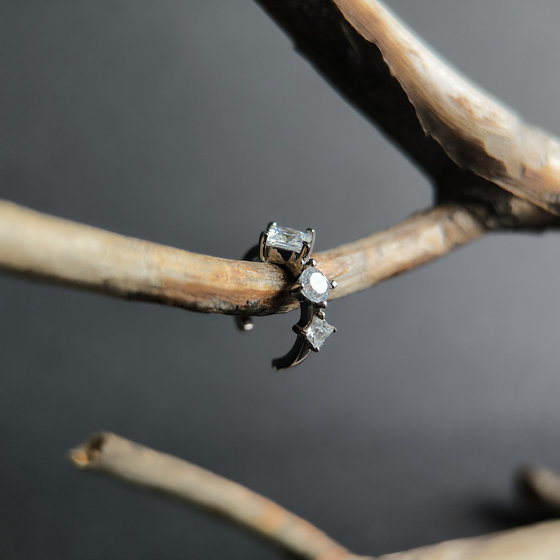 Silver earrings with cubic zirconia