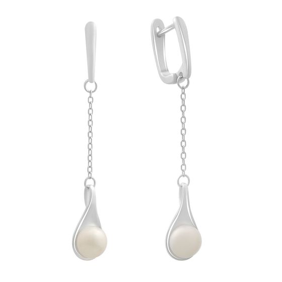 Silver earrings with pearls