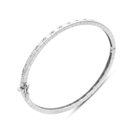 Silver bracelet with cubic zirconia