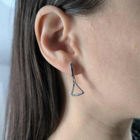 Silver earrings with 0.2ct fianites