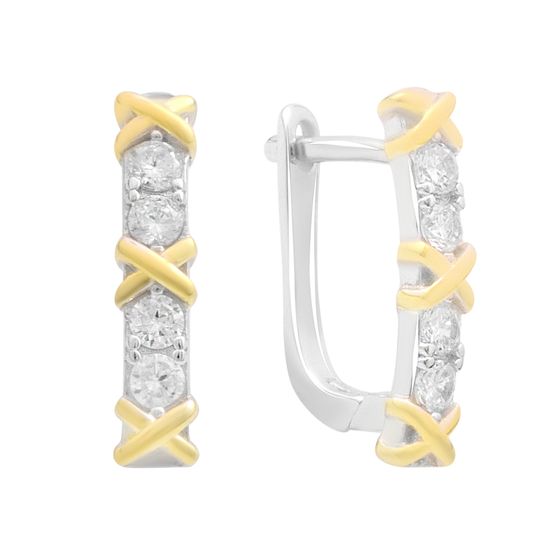 Silver Earrings with Fianites