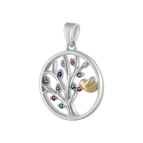 Silver pendant with phianites