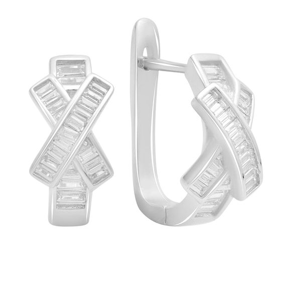 Silver Earrings with Fianites