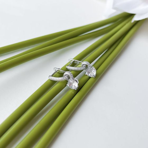 Silver Earrings with Fianites
