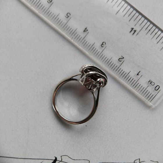 Silver ring with garnet 4.055ct