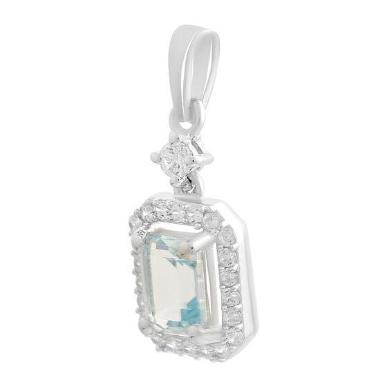 Срібна підвіска з топазом 1.768ct, фіанітами