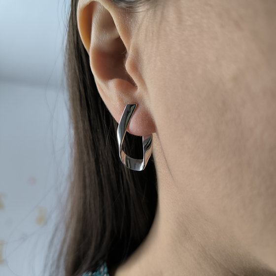 Silver earrings without stones