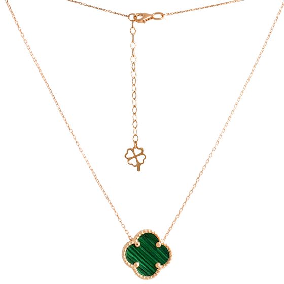 Gold necklace with malachite