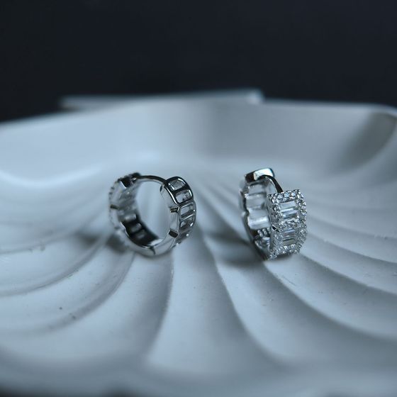 Silver Earrings with Fianites