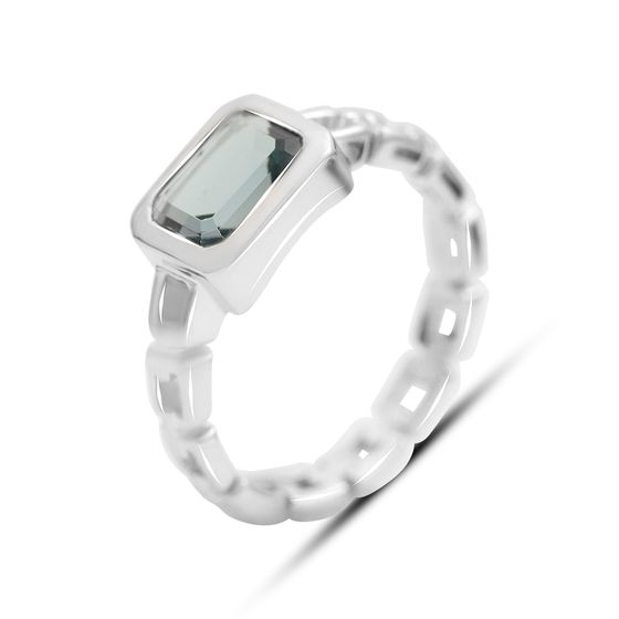Серебряное кольцо с топазом Лондон Блю 1.475ct