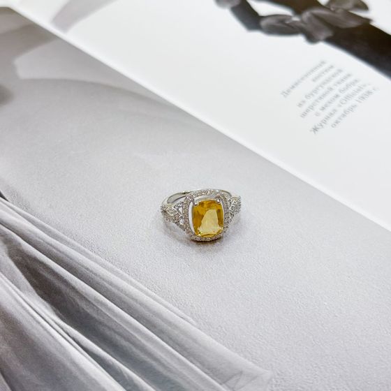 Срібна каблучка з цитрином nano 3.383ct
