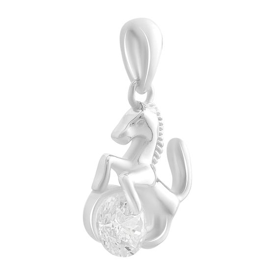 Silver pendant with cubic zirconia