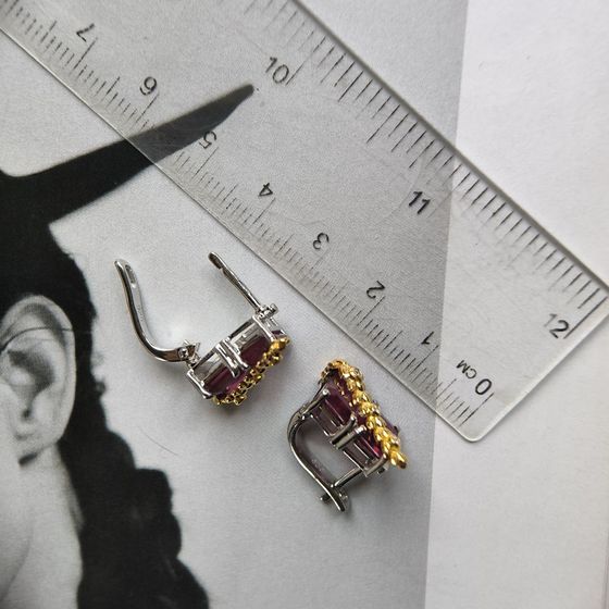 Silver earrings with ruby 4.188ct