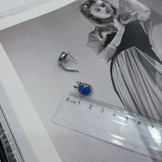 Срібні сережки з опалом 2.06ct
