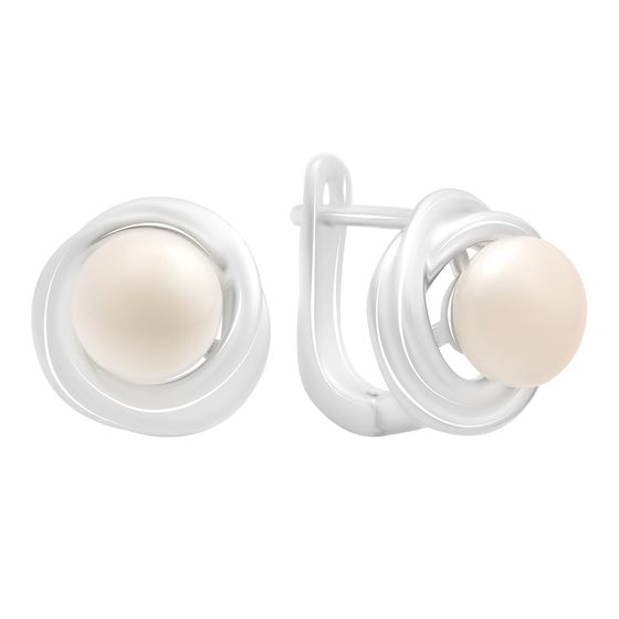 Silver earrings with pearls