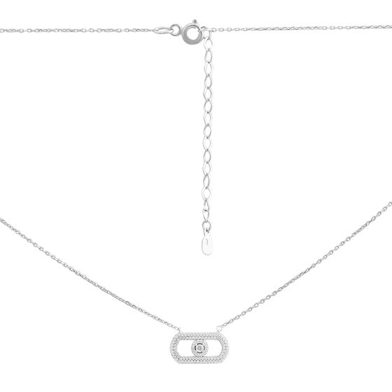 Silver necklace with cubic zirconia
