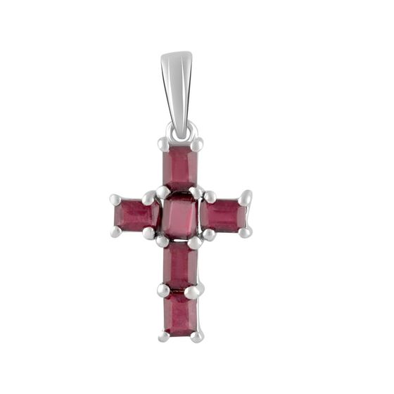 Серебряный крестик с рубином 1.808ct