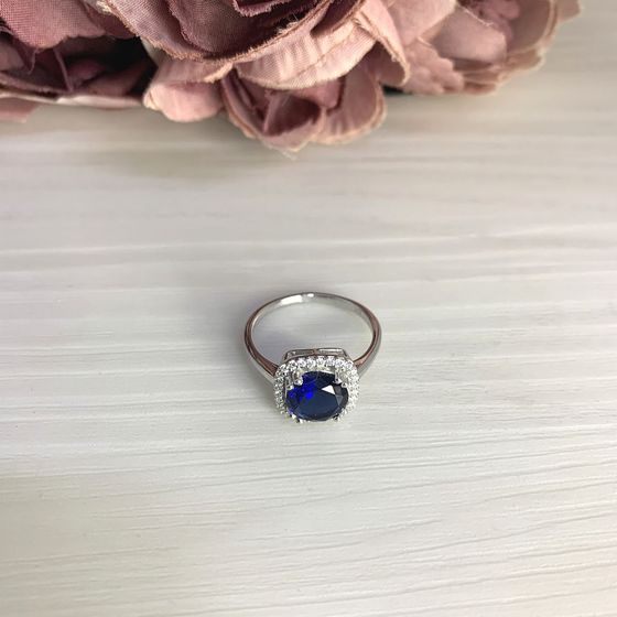 Silver ring with a 1.741-carat nano sapphire