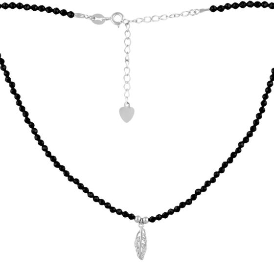 Silver necklace with spinel